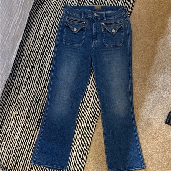 MOTHER Flare Jeans in Deep Blue - Picture 1 of 8